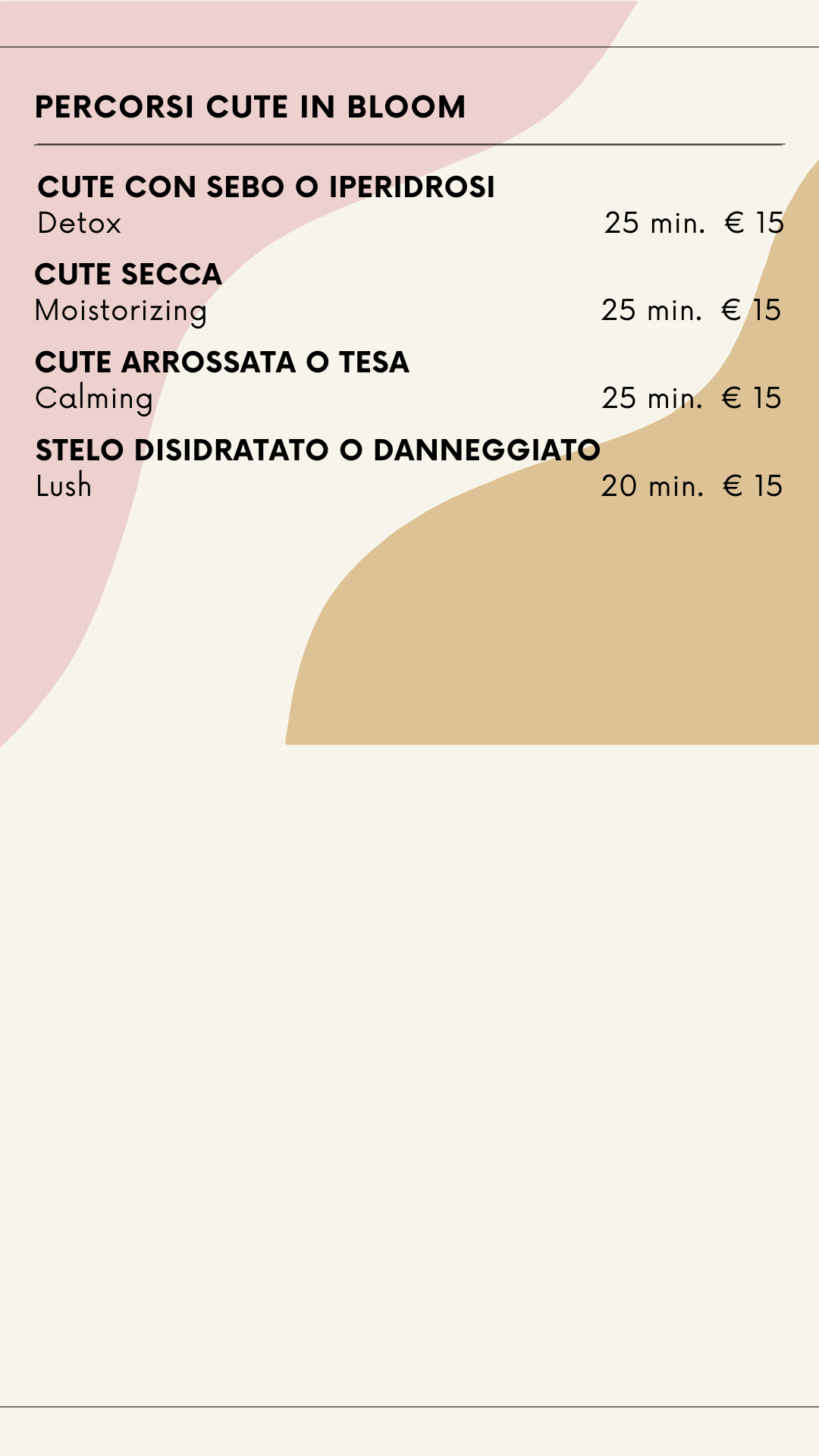 Trattamenti e Listino